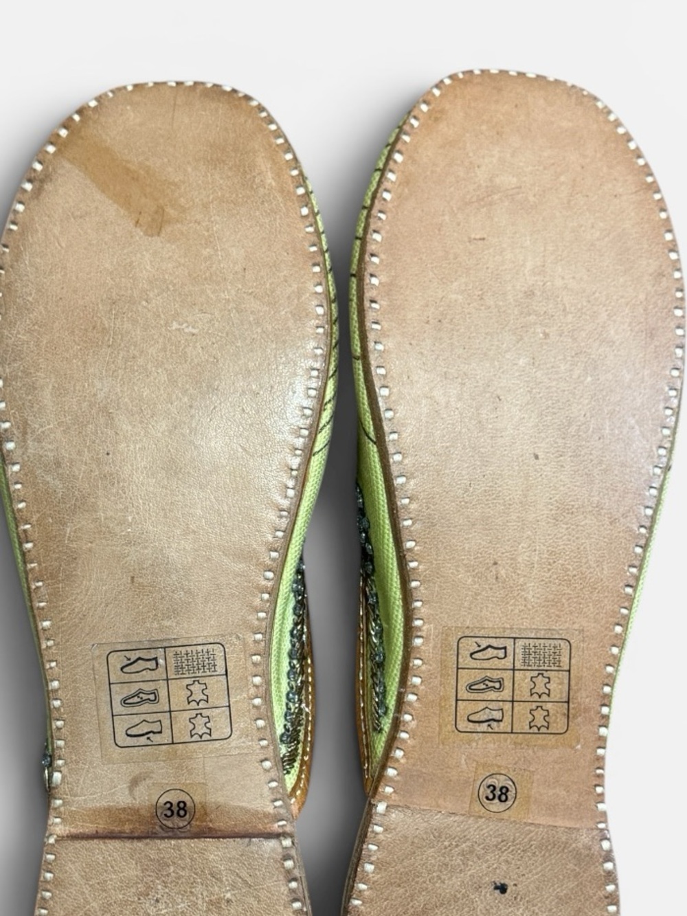 Antik & Batik Yellow Women's Jutti Mules sequin embroidery EU 38/US 8 - Picture 8 of 8